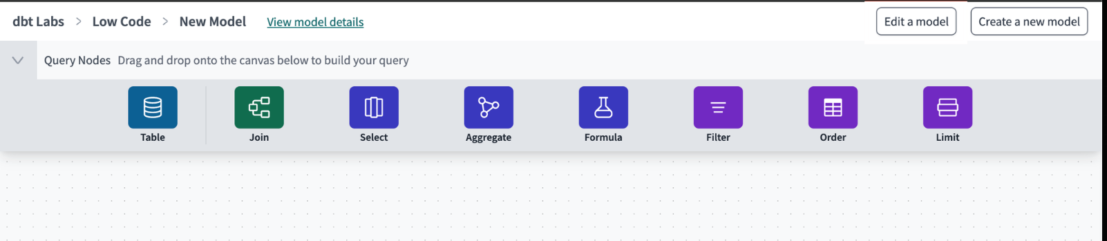 Use the operator toolbar to perform different transformation operations.